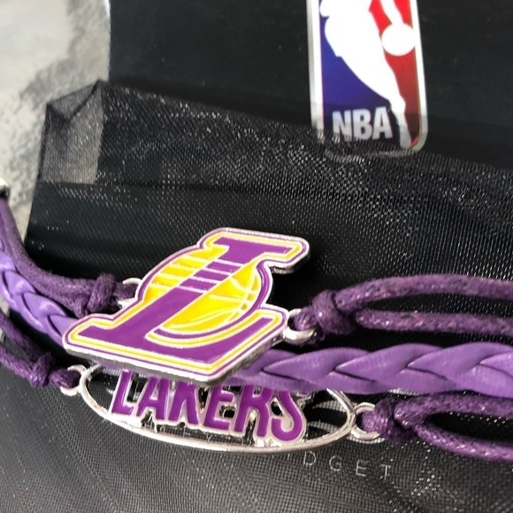 Ashley Bridget x NBA LA Lakers Purple White Braided Bracelet NEW 3 Layer Rope - Picture 7 of 9